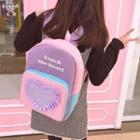 Heart Colour Block Canvas Backpack