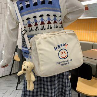 Smiley Face Embroidered Crossbody Bag / Bag Charm
