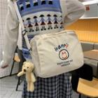 Smiley Face Embroidered Crossbody Bag / Bag Charm