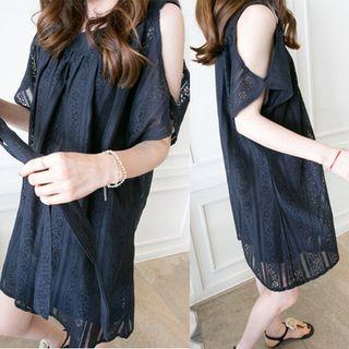 Cutout Shoulder Lace Dress