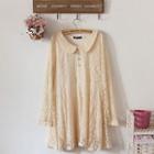 Peter Pan Collar Long-sleeve Lace Dress