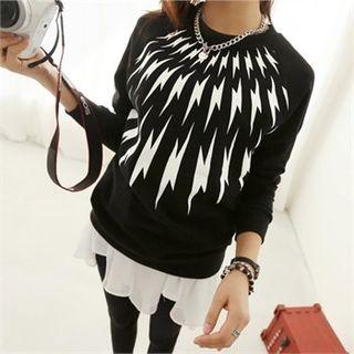 Long-sleeve Pattern Sweatshirt