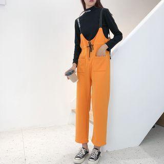 Lettering Two Tone Jumper Pants