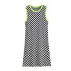 Sleeveless Checker Print Knit Dress