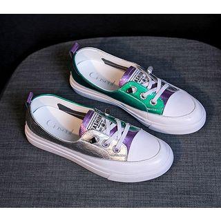 Faux-leather Wet-look Sneakers
