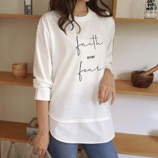 Letter Layered-hem T-shirt