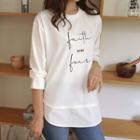 Letter Layered-hem T-shirt