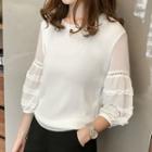 Knit Panel 3/4-sleeve Top