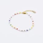 Pearl Rainbow Bead Bracelet One Size
