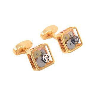 Fashion High-grade Plated Gold Mechanical Gear Cufflinks Golden - One Size