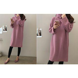Turtle-neck Brushed-fleece Dress