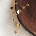 Star Drop Earring 1 Pair - Star - Gold - One Size