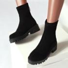 Block-heel Platform Zip Short Boots