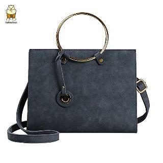 Faux-suede Metal-accent Tote