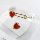 Heart Safety Pin Choker / Bracelet / Earrings