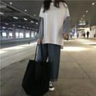 Mock Two-piece Checked Long-sleeve T-shirt