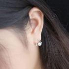Freshwater Pearl 925 Sterling Silver Triangle Stud Earring White Faux Pearl - Silver - One Size