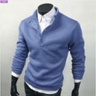 Mock-neck Fleece-lined T-shirt