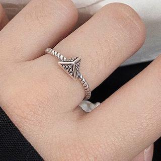 Pyramid Sterling Silver Open Ring 1pc - Silver - One Size