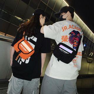 Contrast Color Lettering Crossbody Bag