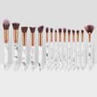Set Of 15: Makeup Brushes T-15-26 - 15 Pcs - Marble - White - One Size