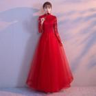 Lace Long-sleeve A-line Evening Gown / Cocktail Dress