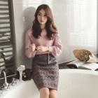Set: Sweater + Patterned Fitted Skirt