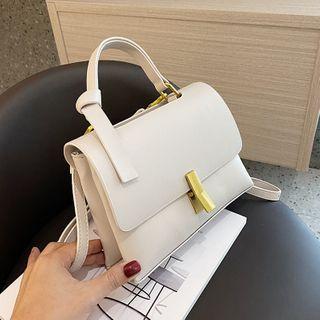 Plain Top Handle Flap Crossbody Bag