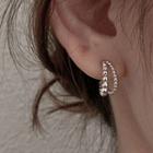 Alloy Layered Open Hoop Earring 1 Piece - Silver - One Size