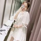 3/4-sleeve Pleated Shirt
