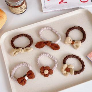 Bow / Flower Fabric Hair Tie (various Designs)