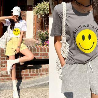 Smiley Print Regular-fit T-shirt