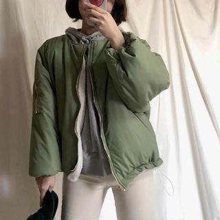 Reversible Fleece Zip Jacket Off-white - One Size