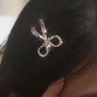 Rhinestone Alloy Scissors Hair Clip As Shown In Figure - One Size
