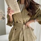 Epaulet Trench Jacket With Sash