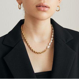 Freshwater Pearl Alloy Necklace Necklace - One Size