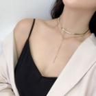 Titanium Steel Double-layered Necklace As Shown In Figure - One Size