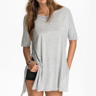 Loose-fit Slit Short-sleeve T-shirt