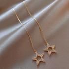 Rhinestone Star Threader Earring 1 Pair - As Shown In Figure - One Size