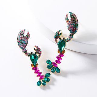 Rhinestone Lobster Stud Earring