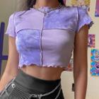 Short-sleeve Paneled Cropped Top