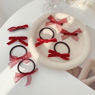 Lace / Velvet Bow Hair Clip