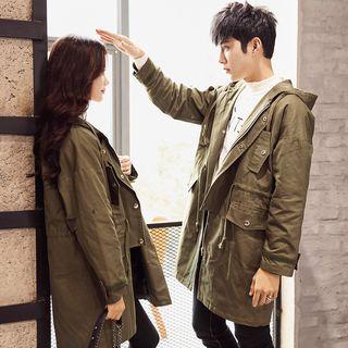 Couple Matching Drawstring Zip Coat