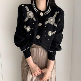 Patten Embroidered Cardigan / Midi A-line Skirt