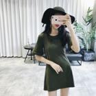 Bell Short-sleeve Cutout-back A-line Dress
