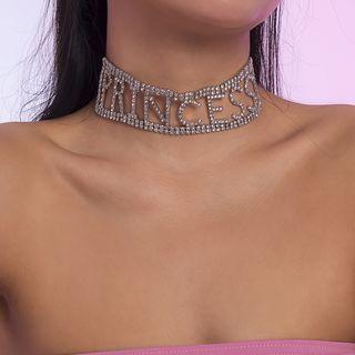 Rhinestone Letter Choker (various Designs)