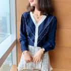 Contrast Trim Buttoned Blouse