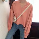V-neck Ripped Pullover