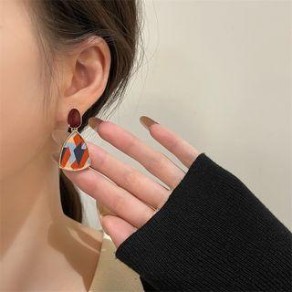 Triangle Glaze Alloy Dangle Earring 1 Pair - Coffee - One Size