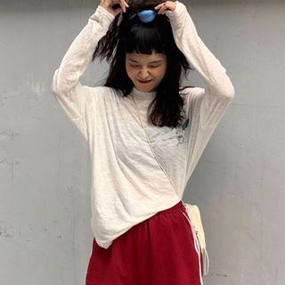 Long-sleeve Loose-fit Print T-shirt
